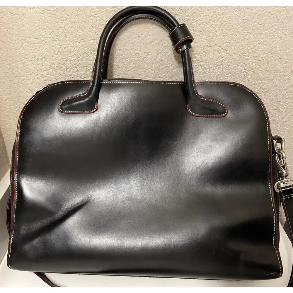 VTG McKLEIN Luxury Leather Attaché Soft Case Briefcase Laptop Bag Thailand Black